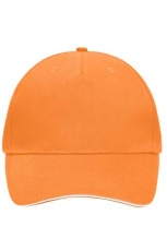 5 Panel Cap mit kontrastfarbener Schirmkante, orange/white