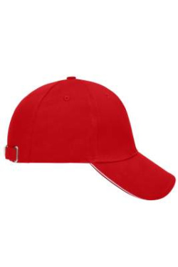 5 Panel Cap mit kontrastfarbener Schirmkante, red/white - Myrtle Beach (3)