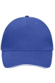 5 Panel Cap mit kontrastfarbener Schirmkante, royal/white