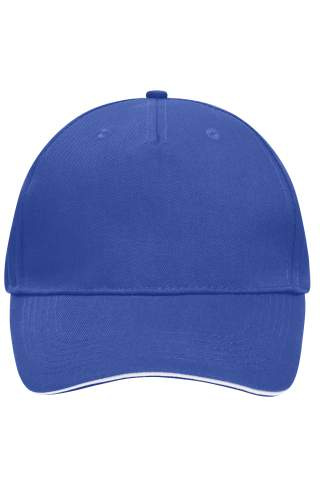 5 Panel Cap mit kontrastfarbener Schirmkante, royal/white - Myrtle Beach (1)