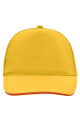 5 Panel Promo Cap mit kontrastfarbener Schirmkante, gold-yellow/red