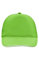 5 Panel Promo Cap mit kontrastfarbener Schirmkante, lime-green/white