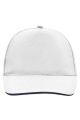 5 Panel Promo Cap mit kontrastfarbener Schirmkante, white/navy