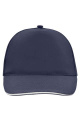 5 Panel Promo Cap mit kontrastfarbener Schirmkante, navy/white