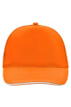 5 Panel Promo Cap mit kontrastfarbener Schirmkante, orange/white