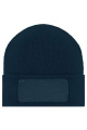 Knitted Beanie with Patch (10cm x 5cm), navy