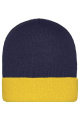 Knitted Cap, navy/gold-yellow