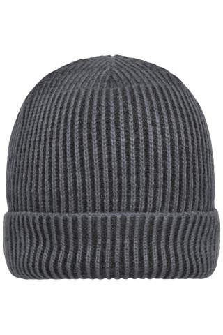 Ribbed Beanie, anthracite/black – Myrtle Beach (1)