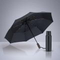 Scandic Set II: Edelstahl-Vakuumflasche 750 ml und Automatikschirm, Orange
