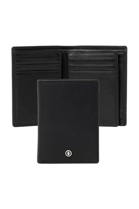 Kartenetui mit Klappe und Knopf, schwarz, Produktbild (1)