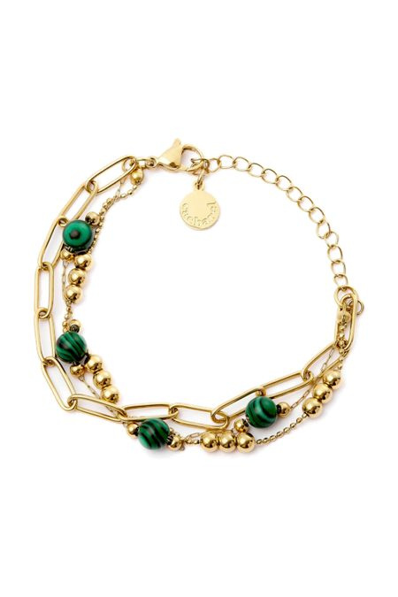 Armband Andrea goldfarben/Grün, Produktbild