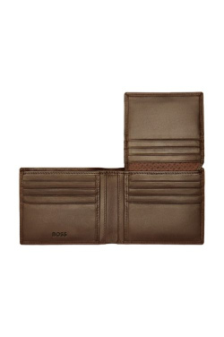 Kartenetui mit Klappe, klassisches glattes Braun, Produktbild (3)