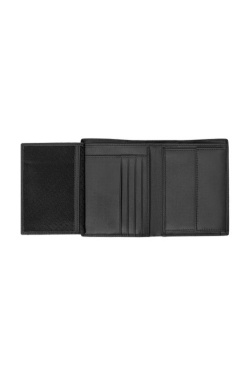 Geldbrieftasche mit Klappe, klassisches genarbtes Schwarz, Produktbild (2)