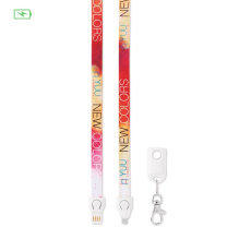 2-in-1 Ladekabel mit Sublimations-Lanyard.