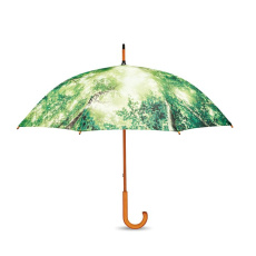 ⌀102cm/23″ Regenschirm mit Holzschaft und Hakengriff.