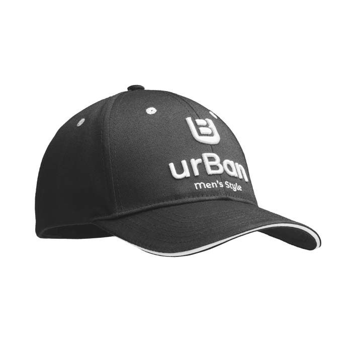 6-Panel-Baseballkappe aus recyceltem PET mit Sandwich-Design, Produktbild
