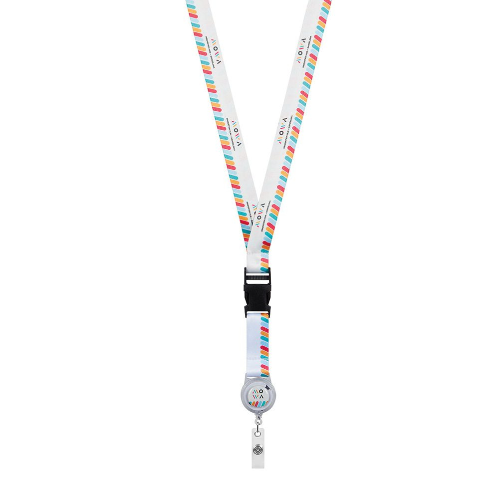 Abnehmbares Ausweishalter-Lanyard aus sublimiertem Polyester., Produktbild