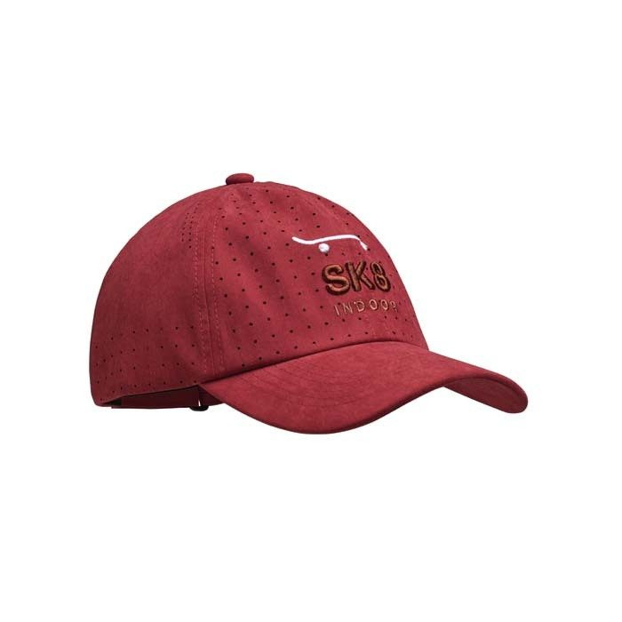 Unstrukturierte 6-Panel-Polyesterkappe mit perforierten Einsätzen., Produktbild
