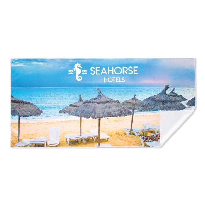 Vollfarbiges Strandtuch aus 240 g/m² Mikrofaser., Produktbild