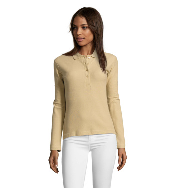 PODIUM Damen-Poloshirt, 210 g/m², Sand, M, Produktbild (3)