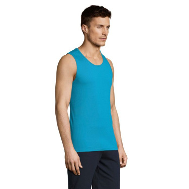 SPORTY ärmelloses Herren-Sportshirt, Aqua, S, Produktbild (2)