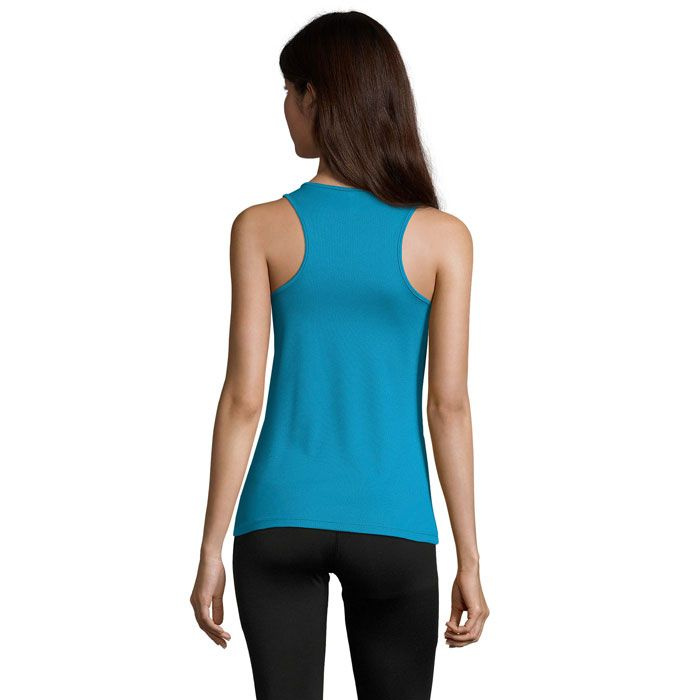 SPORTY ärmelloses Damen-Sportshirt, Aqua, XS, Produktbild (1)