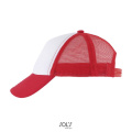 BUBBLE Kinder-Baseballkappe mit fünf Segmenten, Weiß/Rot