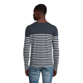 MATELOT Herren-Langarmshirt, Französisches Marineblau/Weiß