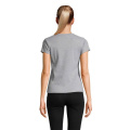 SARA geripptes Damen-T-Shirt, Hellgrau Melange