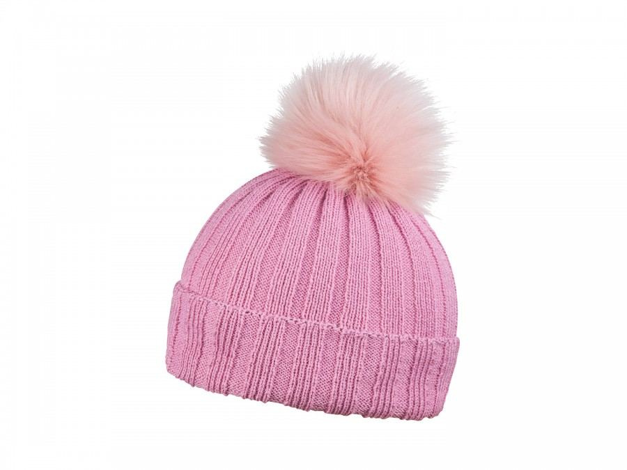 coFEE rib fur Mütze, Rosa