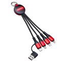 Beleuchtetes 6-in-1-Ladekabel REEVES-PUHALANI II, rot / rot