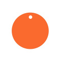 1-€-Einkaufswagenchip, orange