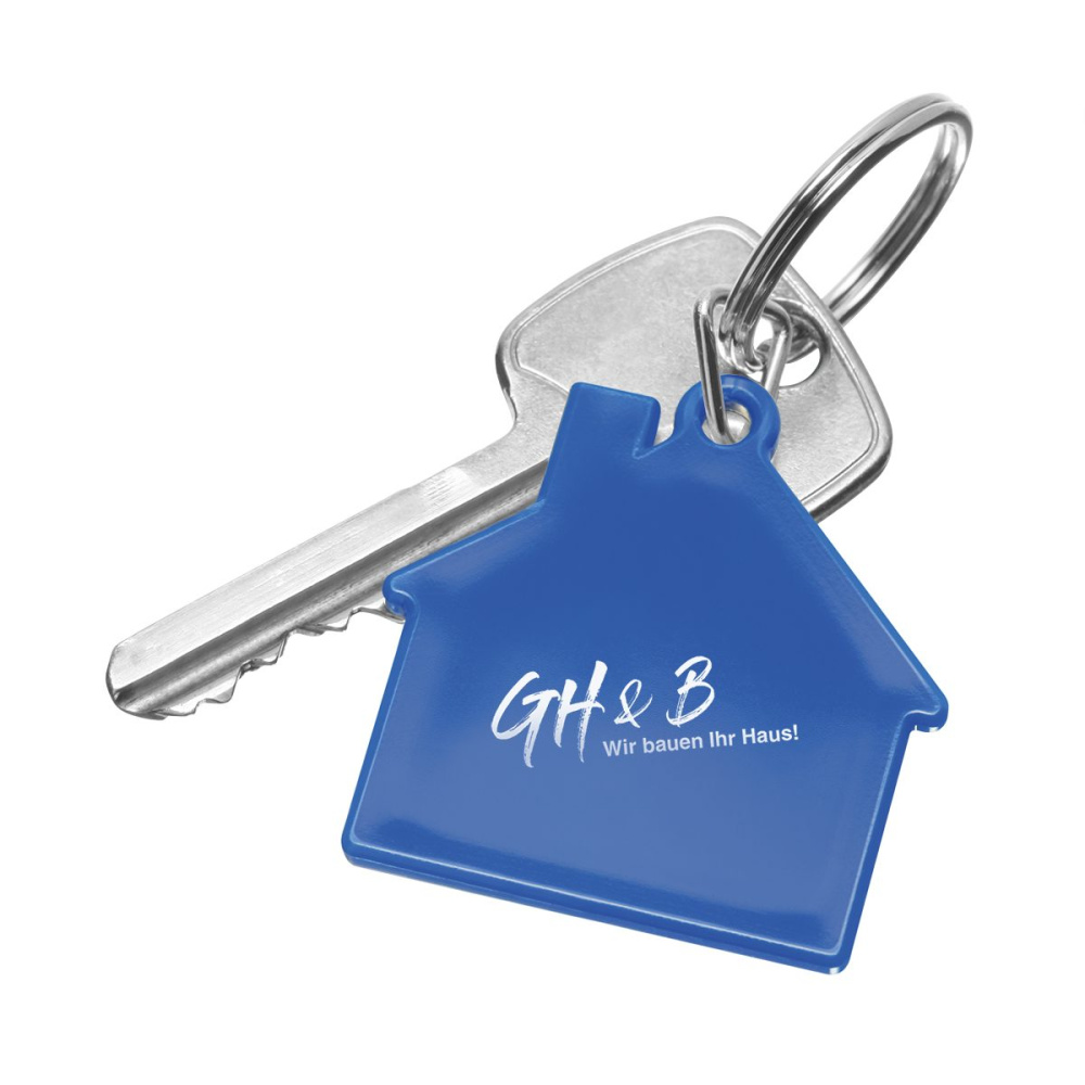 Schlüsselanhänger "Haus", blau, Produktbild (1)