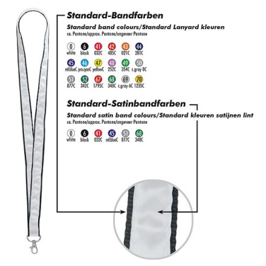 Schlüsselband/Lanyard "Satin", schwarz, Produktbild (2)