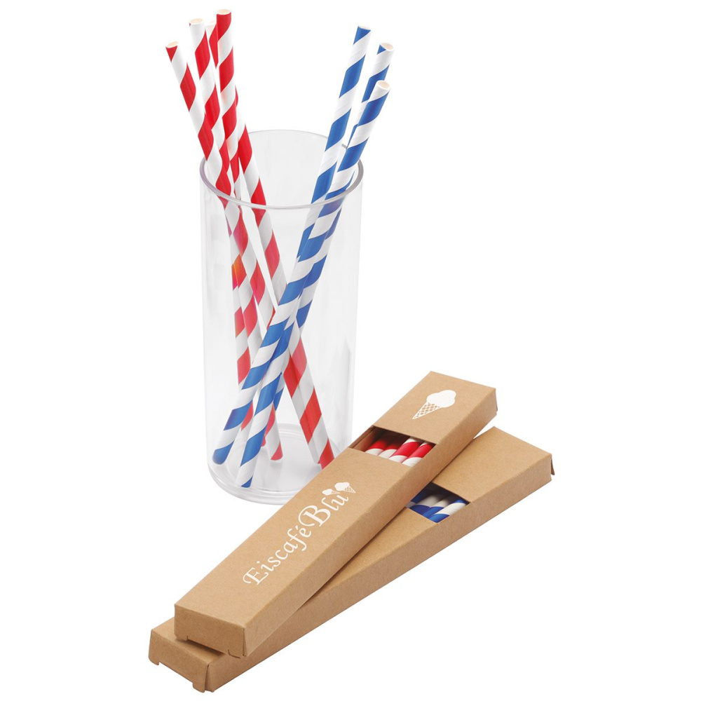 Strohhalm-Set Papier, weiß, Produktbild (1)