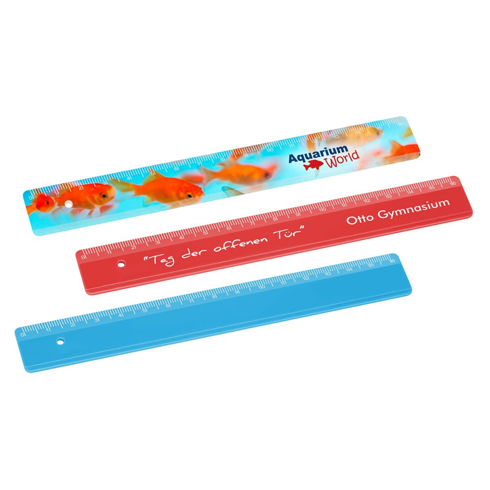 Lineal 16 cm - EXPRESSDRUCK, blau, Produktbild (1)