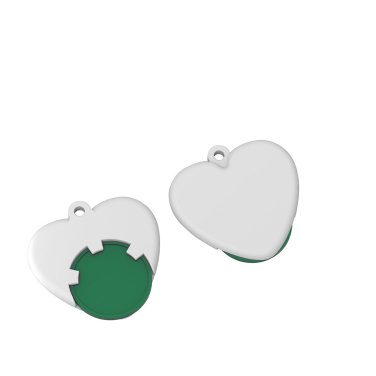 Einkaufswagenchiphalter „heart“, grün, Produktbild (2)