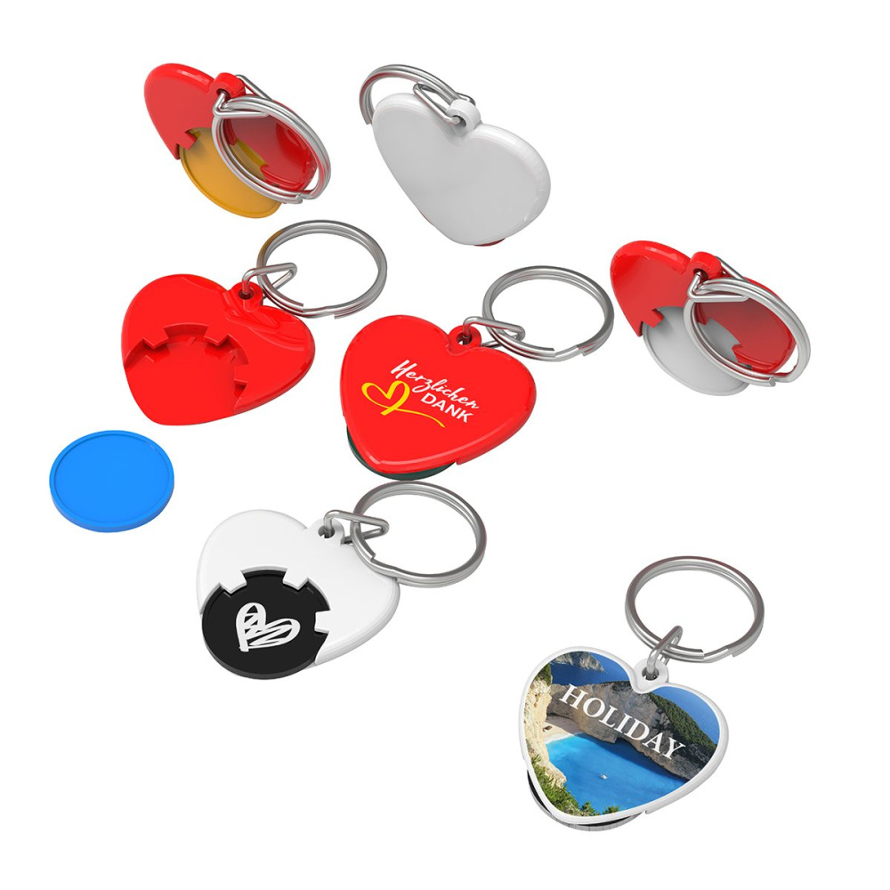 Einkaufswagenchiphalter „heart“, grün, Produktbild (1)