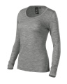 MALFINI Premium Merino Rise LS – T-Shirt Damen, dunkelgrau meliert