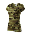 MALFINI Camo Pure – T-Shirt Damen, camouflage grün