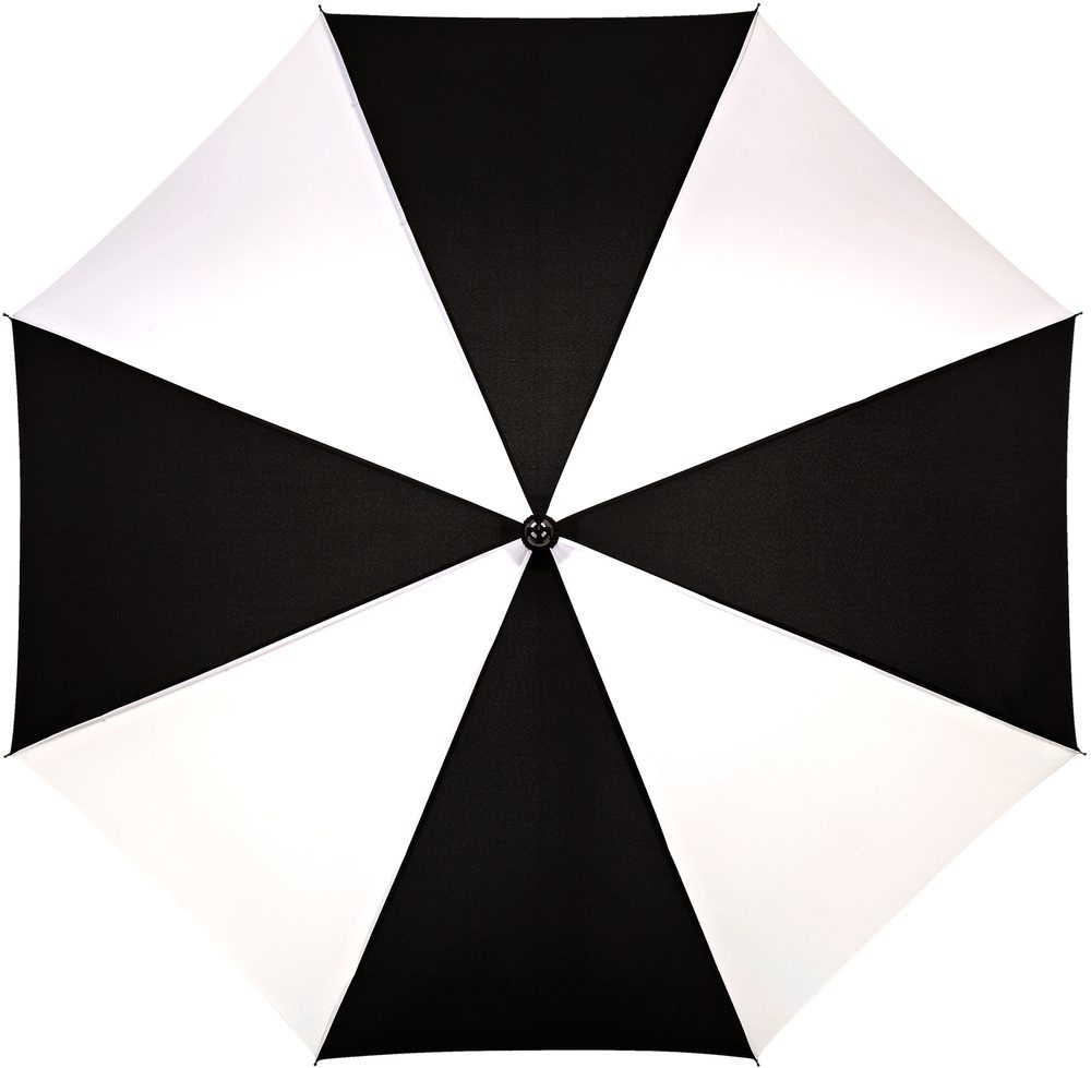FALCONETTI GP-36 kompakter Regenschirm, schwarz / weiß, Ø 102 cm, Produktbild (1)