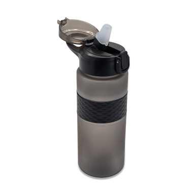 700 ml Noviq-Wasserflasche mit Strohhalm, schwarz, Produktbild (3)