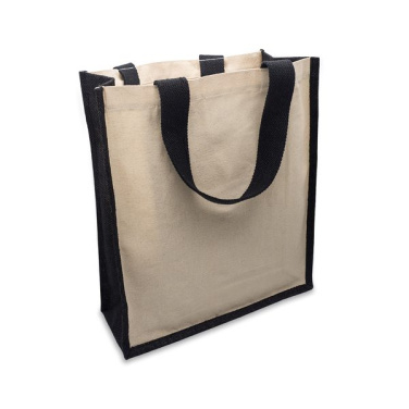 Baumwolltasche aus Faserstoff mit Jute, schwarz, Produktbild (2)