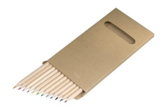 Set mit 12 Buntstiften, 18 cm lang, ecru