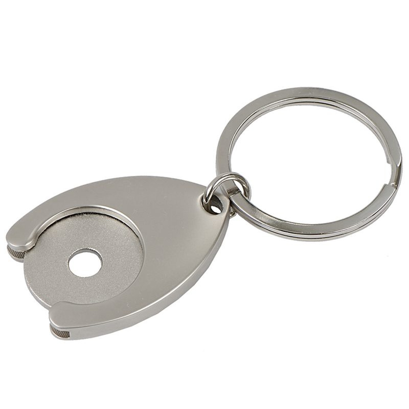 Schlüsselanhänger aus Metall mit Disc-Token-Motiv, silber, Produktbild (1)