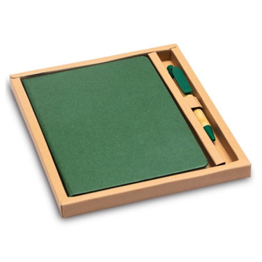 Geschenkset mit Stift und Notizbuch im Waldstil, grün, Produktbild (4)