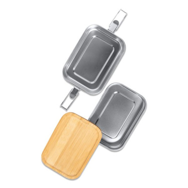 Alcora Doppel-Lunchbox, 1000 ml, silber, Produktbild (2)