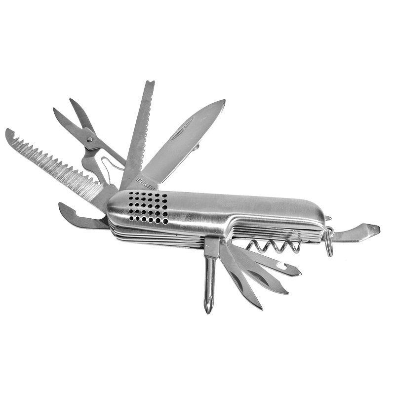Singen 13-Funktions-Taschenmesser, silber, Produktbild (1)