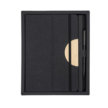 Faltbarer Notizblock und Stift, schwarz, Produktbild (3)