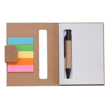 Mini-Notizblock 80x110/100 Seiten, unbedruckt, mit Kugelschreiber, beige, Produktbild (3)